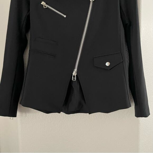 Veronica Beard Hadley Moto Scuba Blazer Dickie Jacket Black Size 2 - Picture 14 of 16
